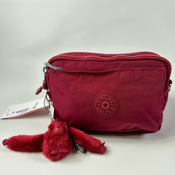 Kipling Handbags - NWT Women’s Kipling Abanumulti  Crossbody/Waist Bag in Funky Red